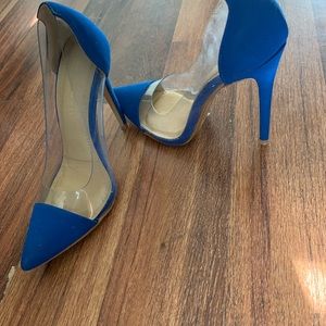 Blue and clear stilettos